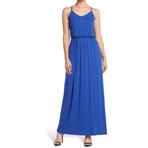 LUSH Knit Maxi Dress Size XS- color Blue